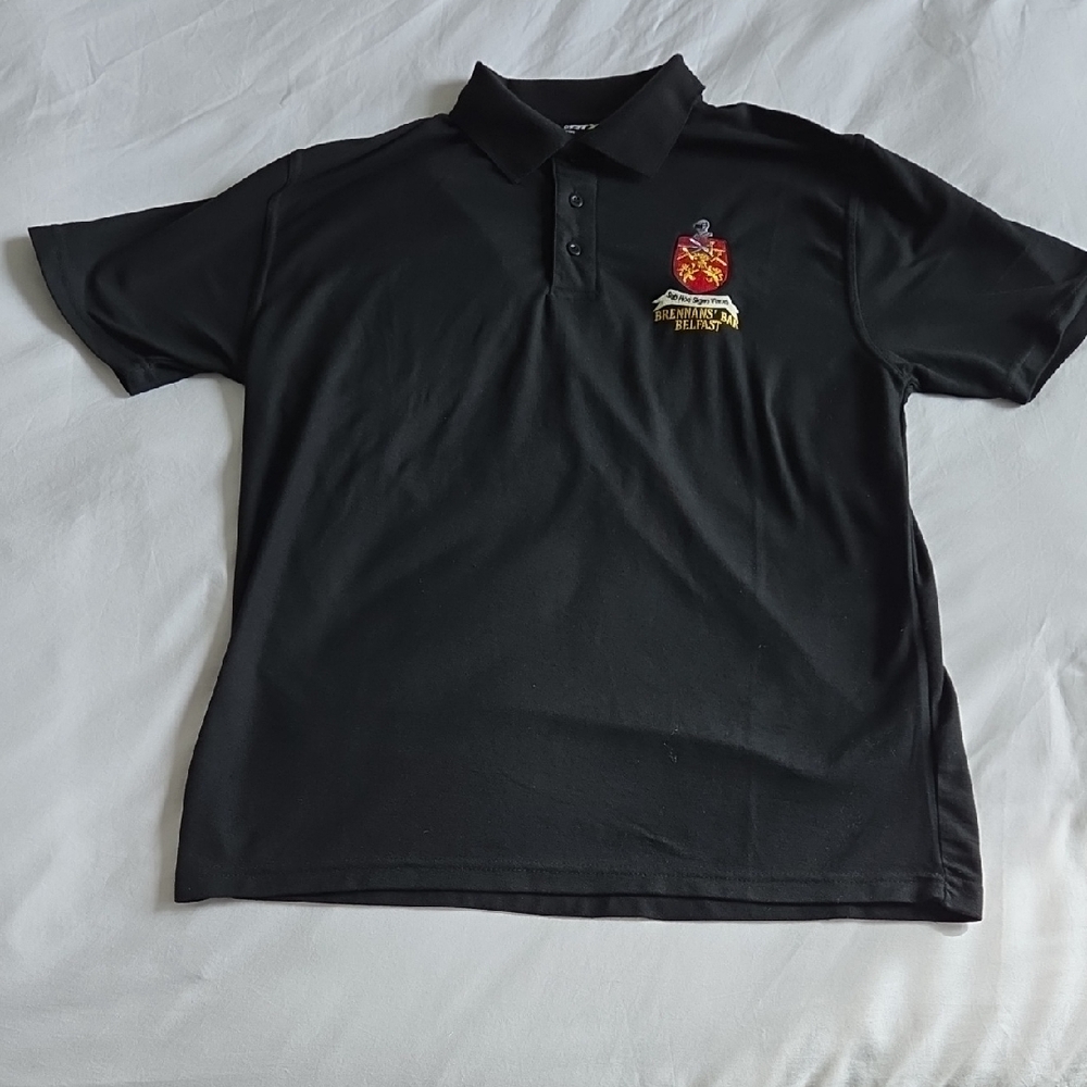 Brennans' Bar Belfast Northern Ireland Irish Pub Black Polo Shirt Men's L